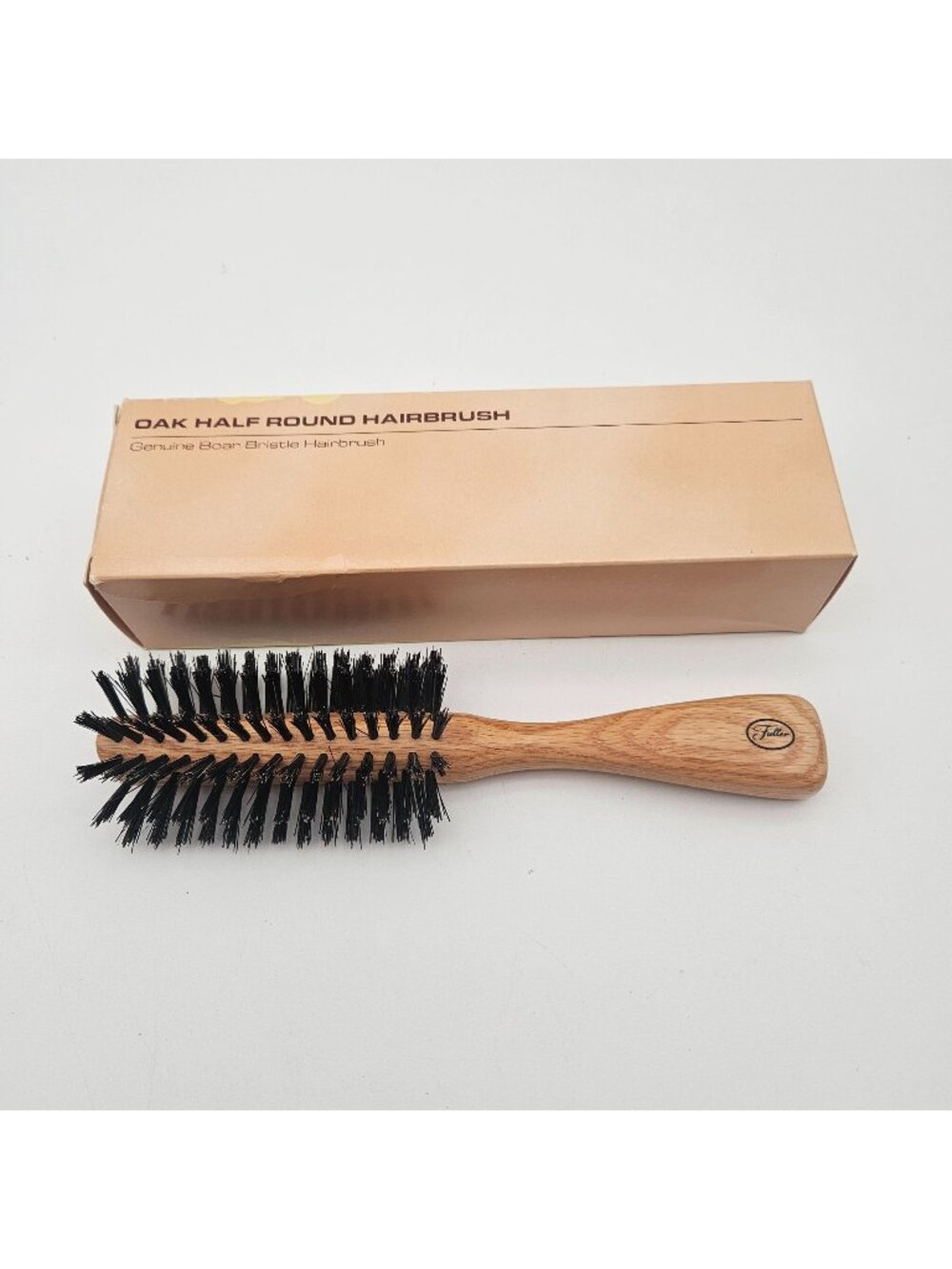 Vintage Fuller Oak Hairbrush #569 Boar Bristle Half Round NOS